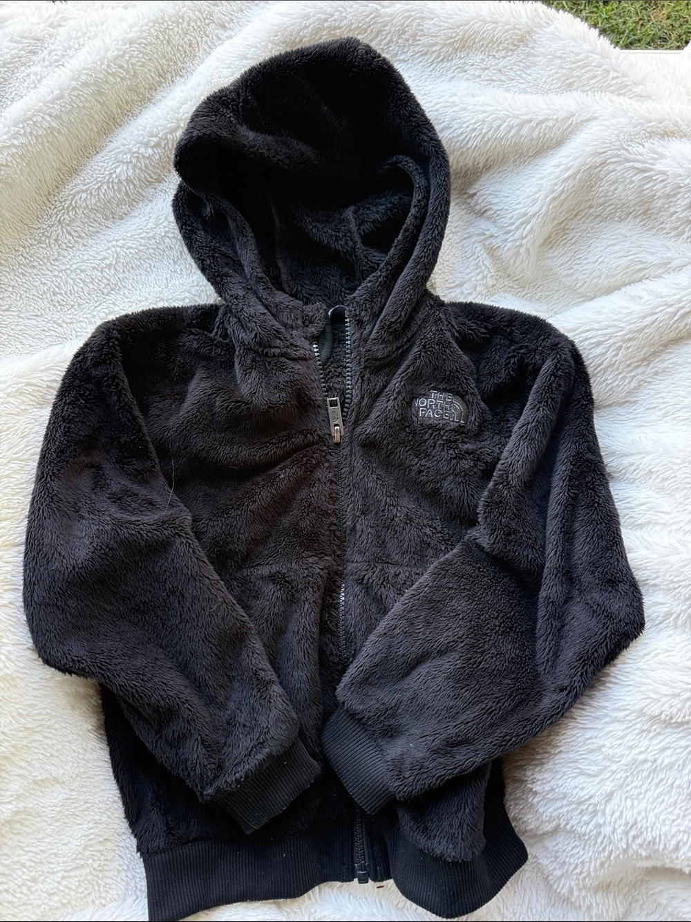 The North Face Kids Black Osito Hooded Zip-Up Jacket